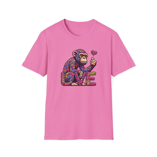 T-Shirt Love Monkey - Cool & Stylish Unisex Softstyle Tee for Casual Wear, Perfect Gift for Friends and Family