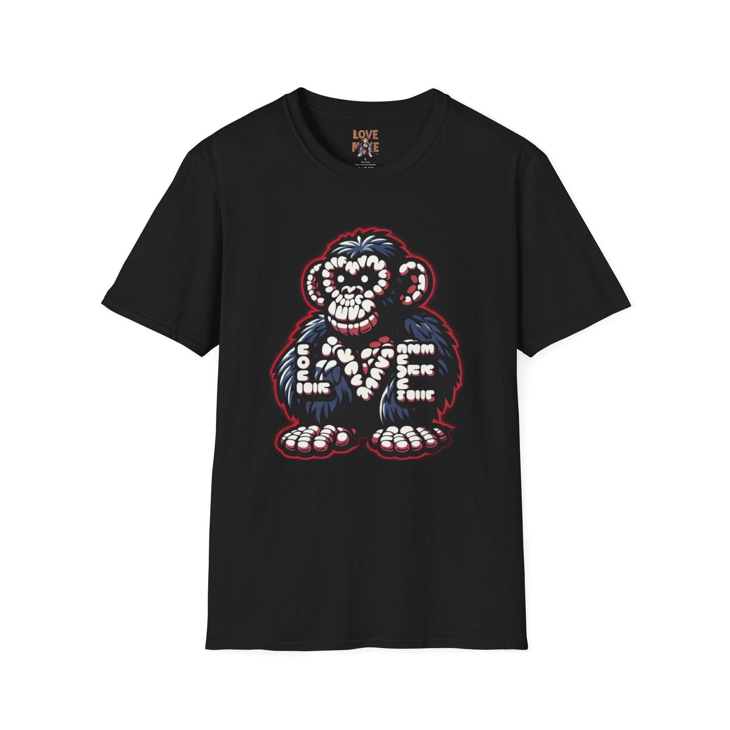 Love Monkey T-shirt, Trendy & Stylish Graphic Tee, Ideal for Everyday Wear, Fun Gift for All Ages