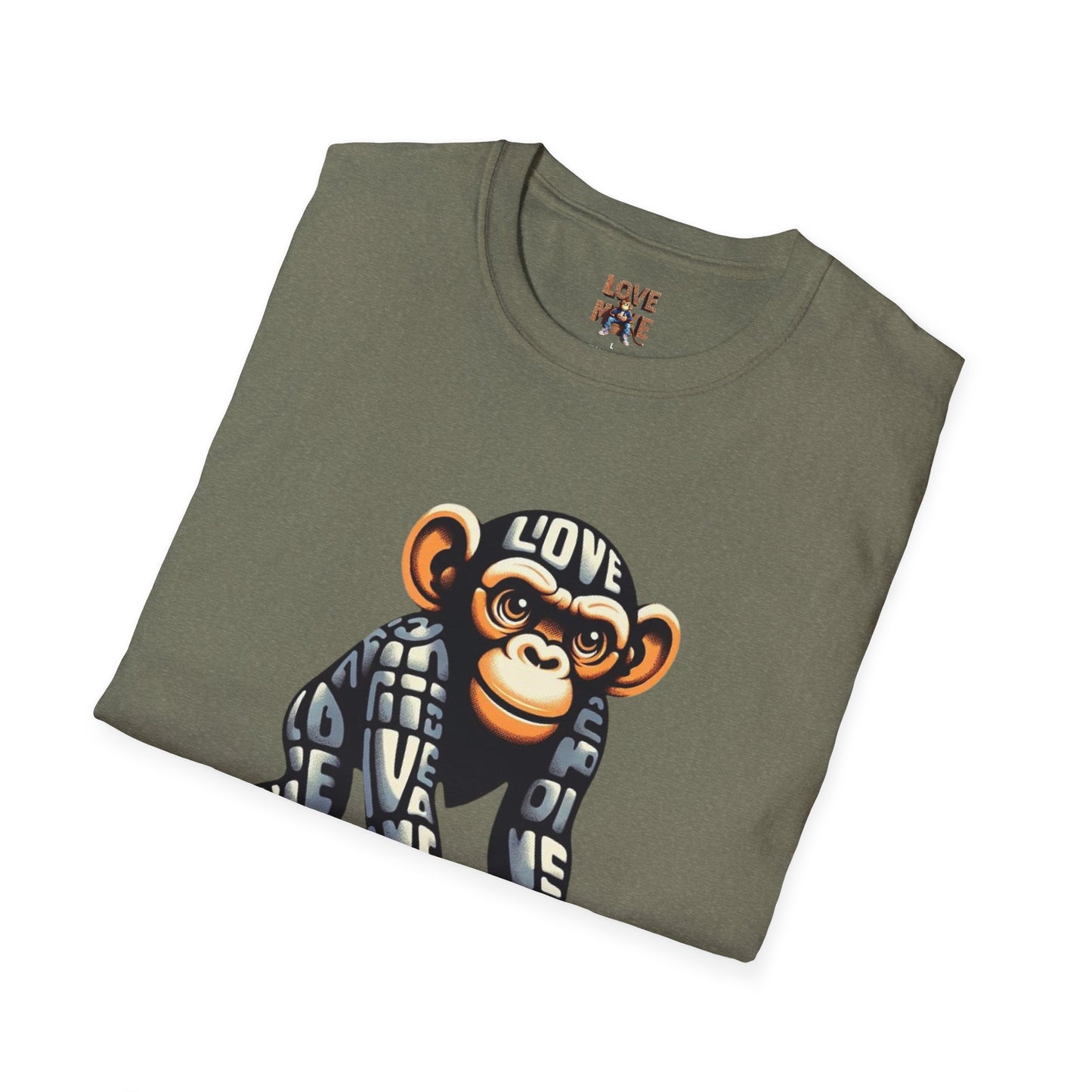 Designer Love Monkey T-Shirt - Cool Graphic Animal Top, Ideal for Casual Outfits, Designer Shirt