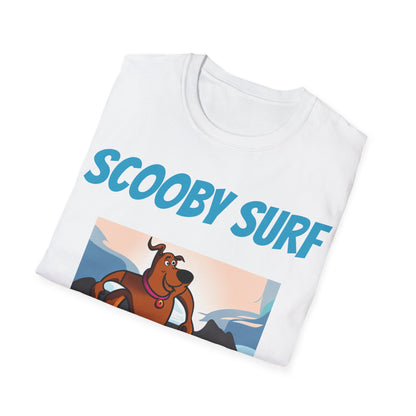 Scooby Surf T-Shirt Surfs Up - Unisex Softstyle Tee, Perfect for Beach Lovers & Water Sports Enthusiasts, Great Gift Idea