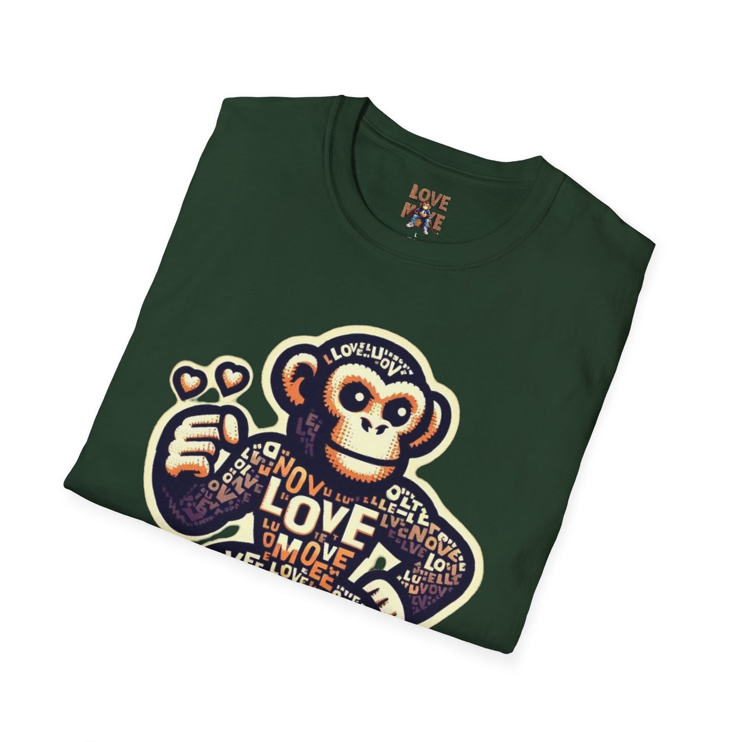 T-Shirt Love Monkey - Cool, Stylish & Trendy Unisex Softstyle Tee for Casual Wear, Perfect Gift for Friends and Family