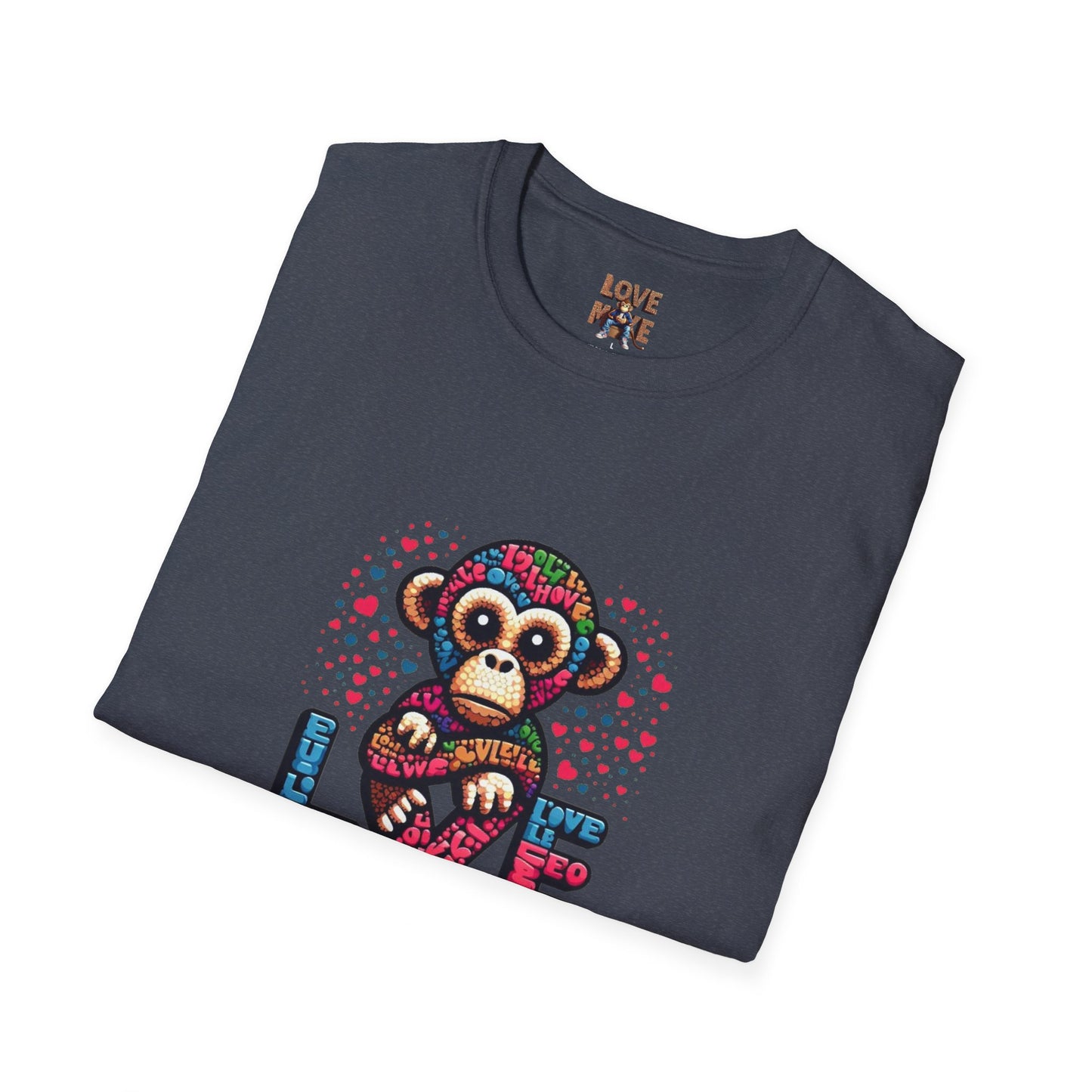 T-Shirt Love Monkey - Cool & Stylish Unisex Softstyle Tee for Casual Wear, Perfect Gift for Friends and Family