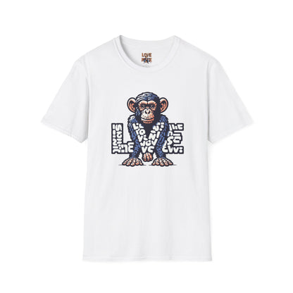 T-shirt Love Monkey Design, Cool & Stylish Tee, Perfect for Casual Wear and a Unique Gift for Friends and Family