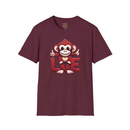 Cool Love Monkey T-Shirt - Stand Out in Style - Perfect for Casual Outfits - Awesome Gift Choice