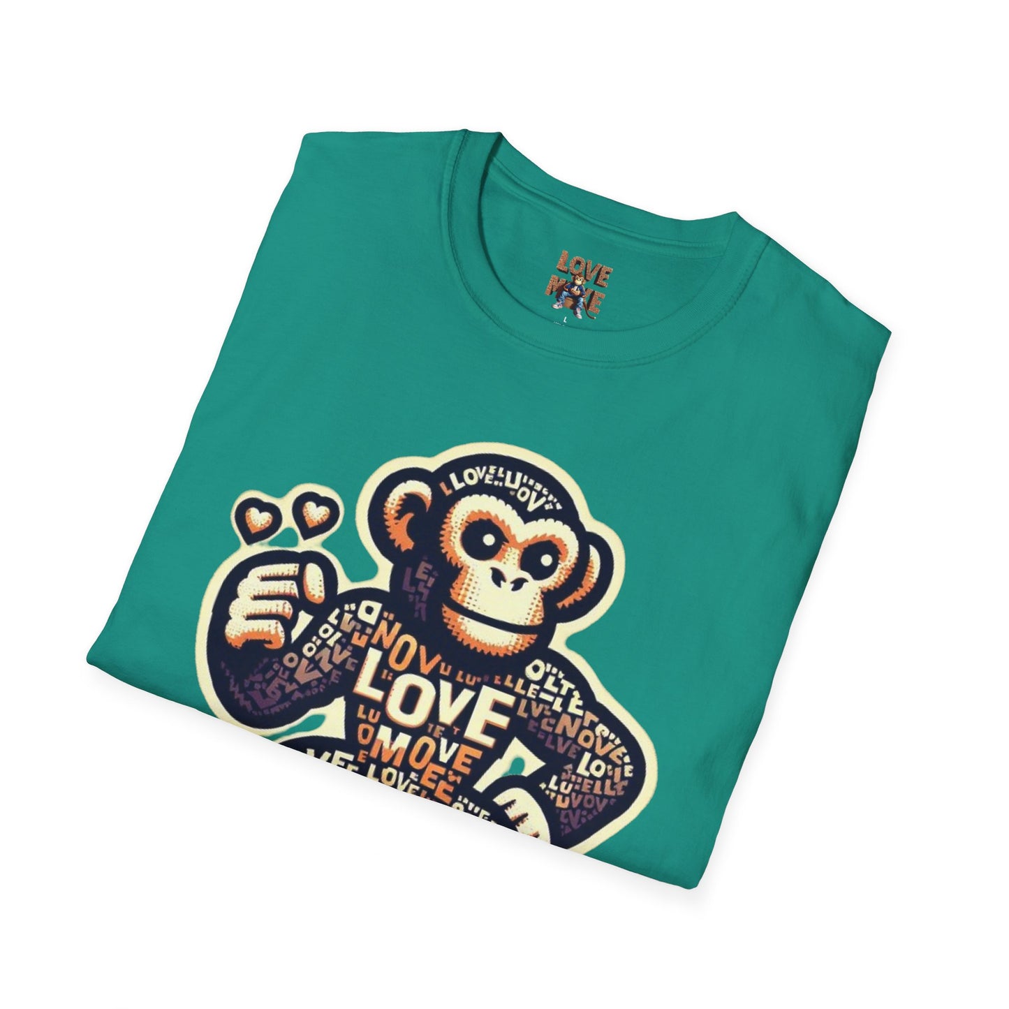 T-Shirt Love Monkey - Cool, Stylish & Trendy Unisex Softstyle Tee for Casual Wear, Perfect Gift for Friends and Family