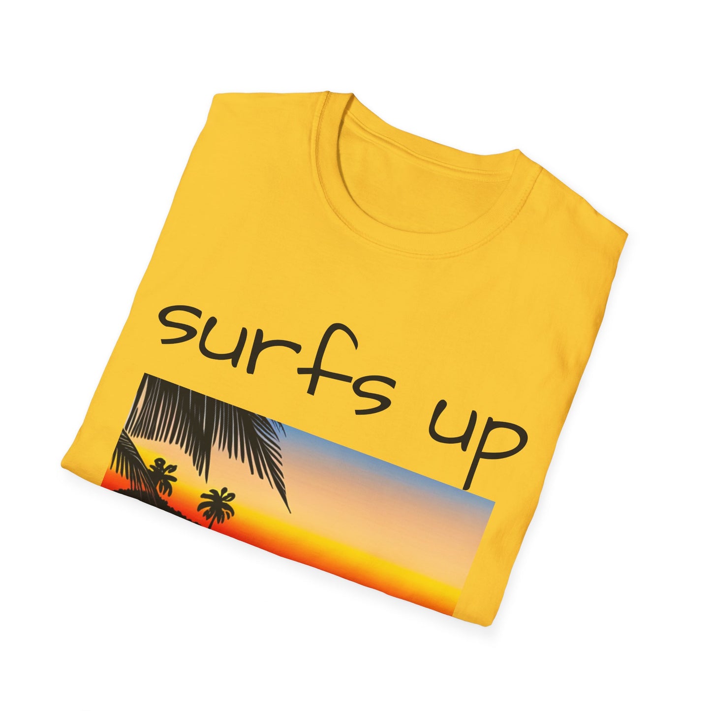 Surfing T-Shirt Surfs Up - Unisex Softstyle Tee, Perfect for Beach Lovers & Water Sports Enthusiasts, Great Gift Idea