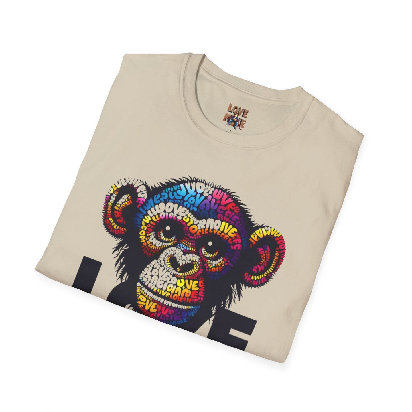 T-Shirt Love Monkey - Cool, Stylish & Trendy Unisex Softstyle Tee for Casual Wear, Perfect Gift for Friends and Family