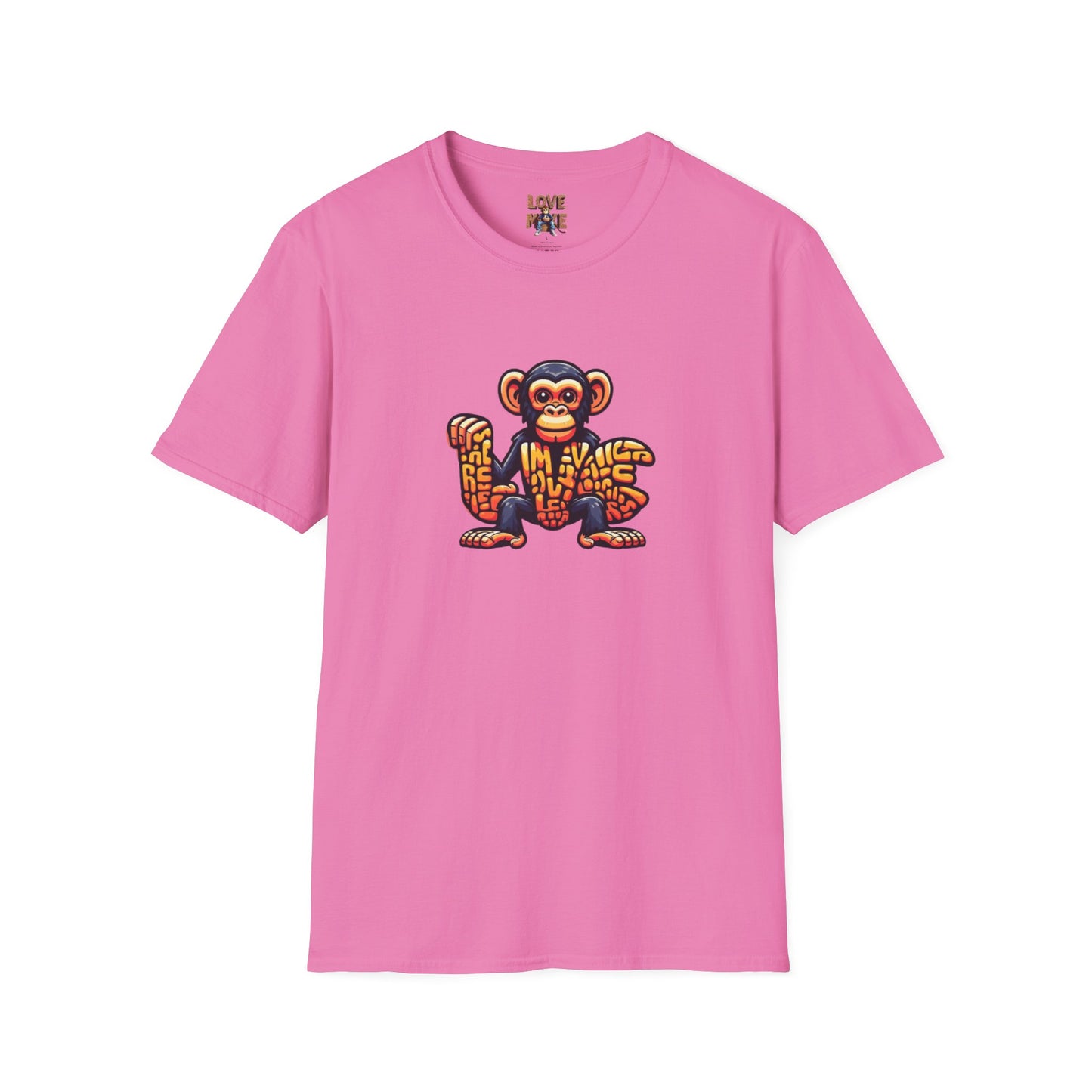 Love Monkey T-Shirt - Unique Designer Graphic Tee, Perfect Casual Wear, Ideal Designer Wear Gift