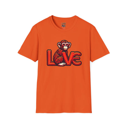 T-shirt Love Monkey Design - Cool, Stylish & Trendy - Perfect for Casual Wear - Unique Gift Idea