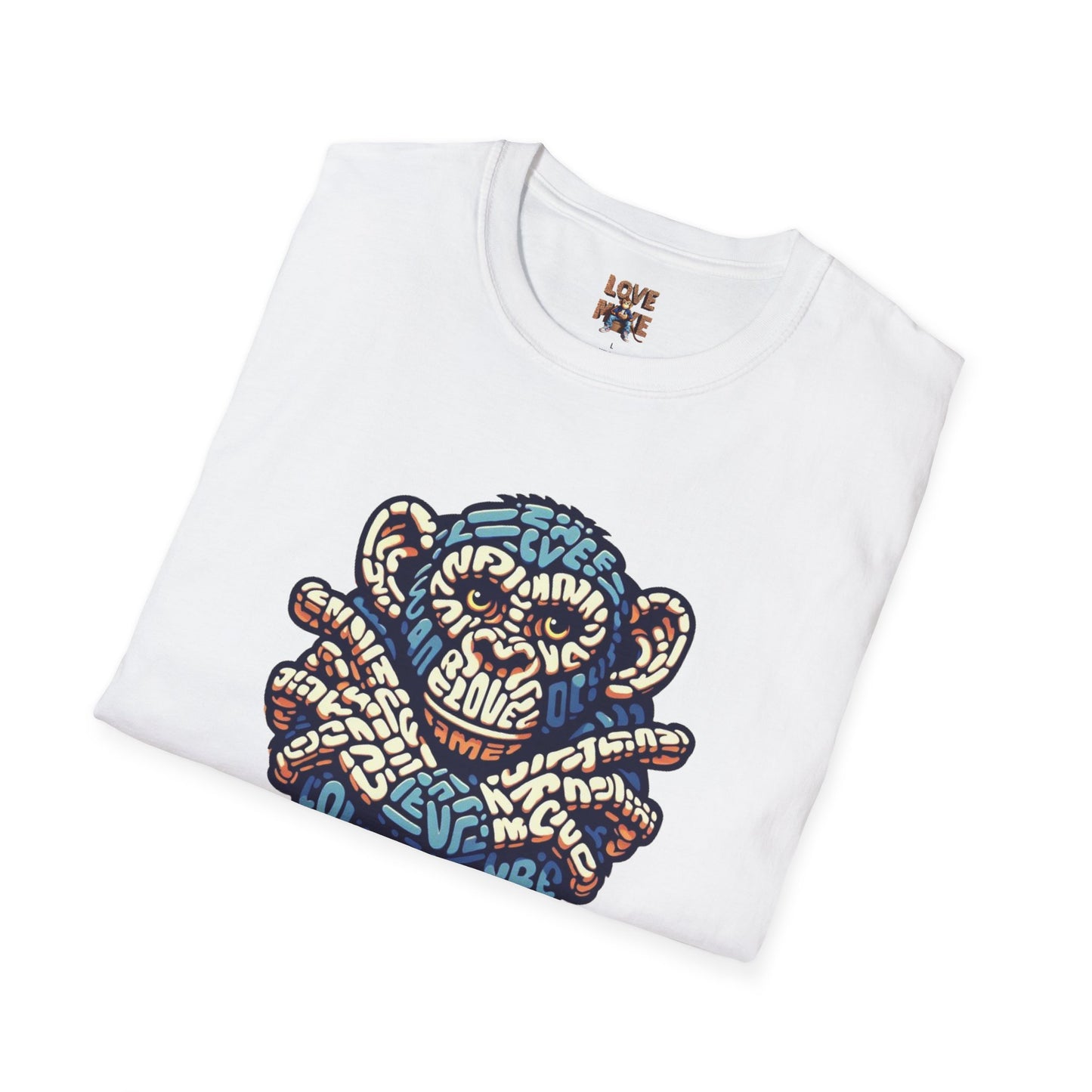 Love Monkey T-Shirt - Unique Designer Graphic Tee, Perfect Casual Wear, Ideal Designer Wear Gift