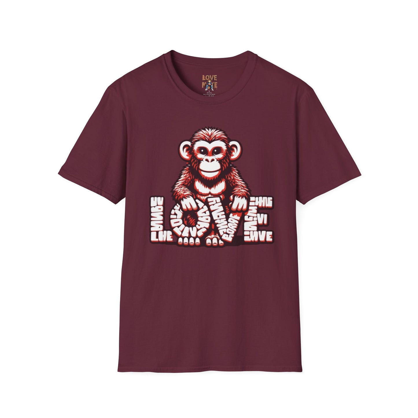 Love Monkey T-Shirt - Trendy & Stylish Graphic Tee - Ideal for Everyday Fashion - Great Gift for All