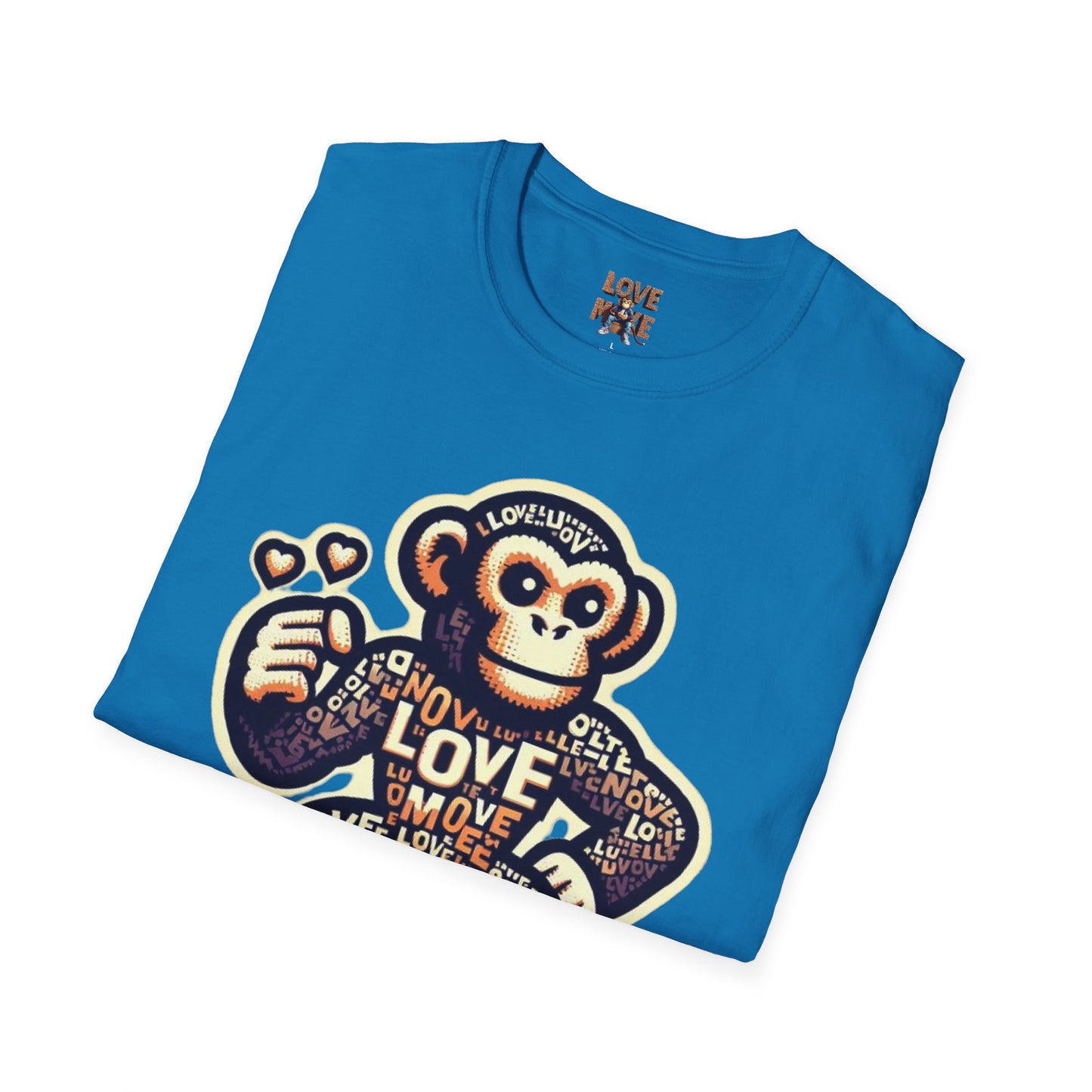 T-Shirt Love Monkey - Cool, Stylish & Trendy Unisex Softstyle Tee for Casual Wear, Perfect Gift for Friends and Family