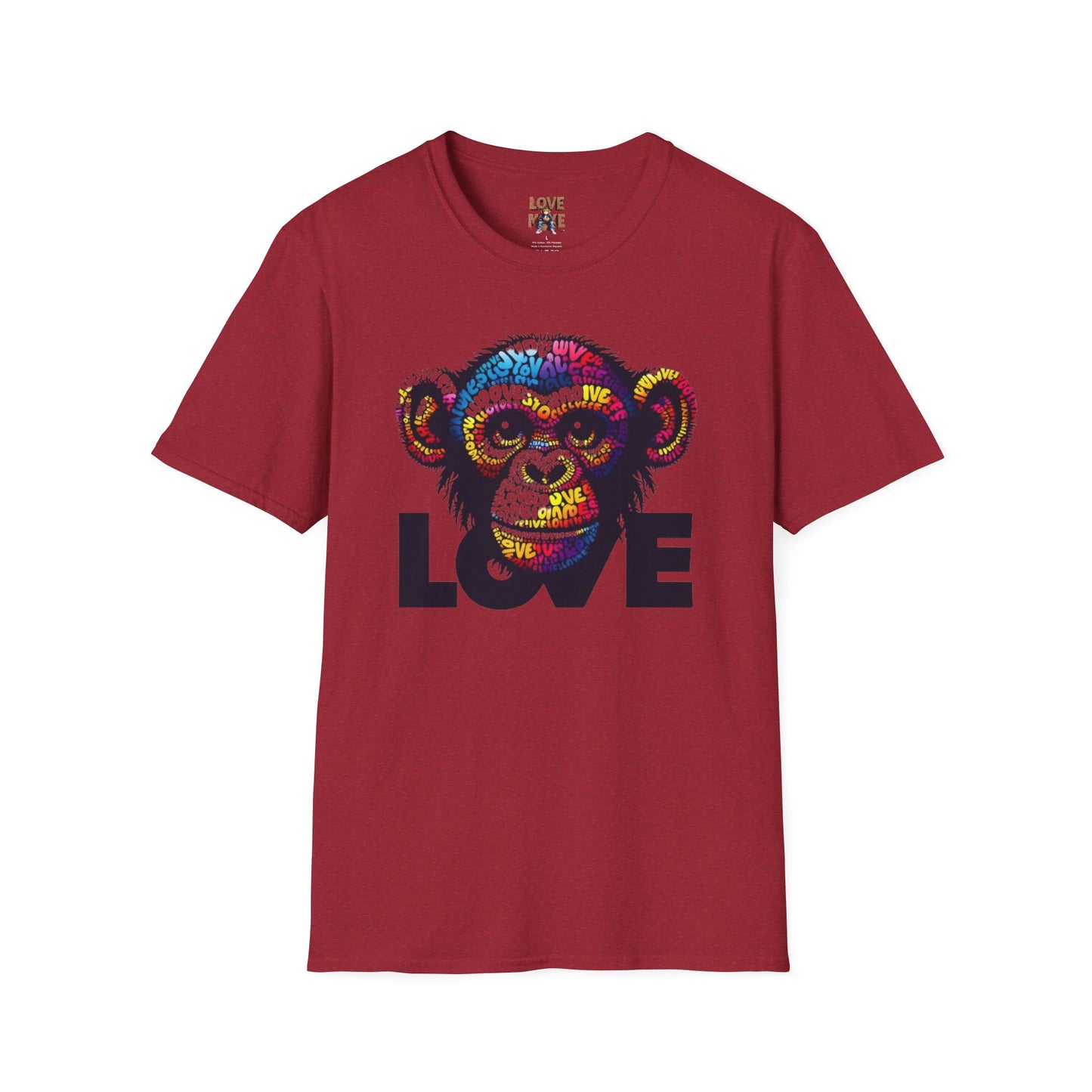 T-Shirt Love Monkey - Cool, Stylish & Trendy Unisex Softstyle Tee for Casual Wear, Perfect Gift for Friends and Family