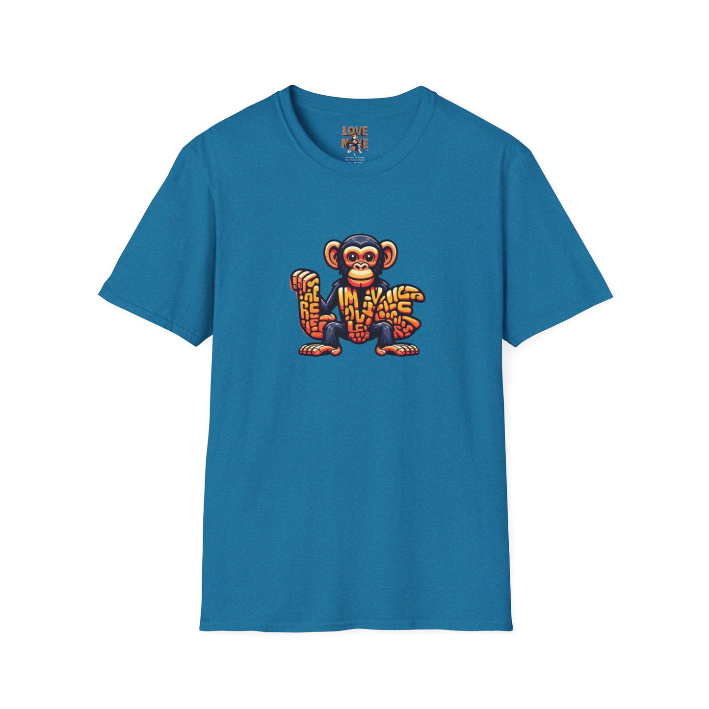 Love Monkey T-Shirt - Unique Designer Graphic Tee, Perfect Casual Wear, Ideal Designer Wear Gift