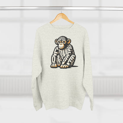 Love Monkey Sweatshirt, Unisex Premium Crewneck, Cosy Casual Wear for Him & Her, Ideal Christmas or Birthday Gift