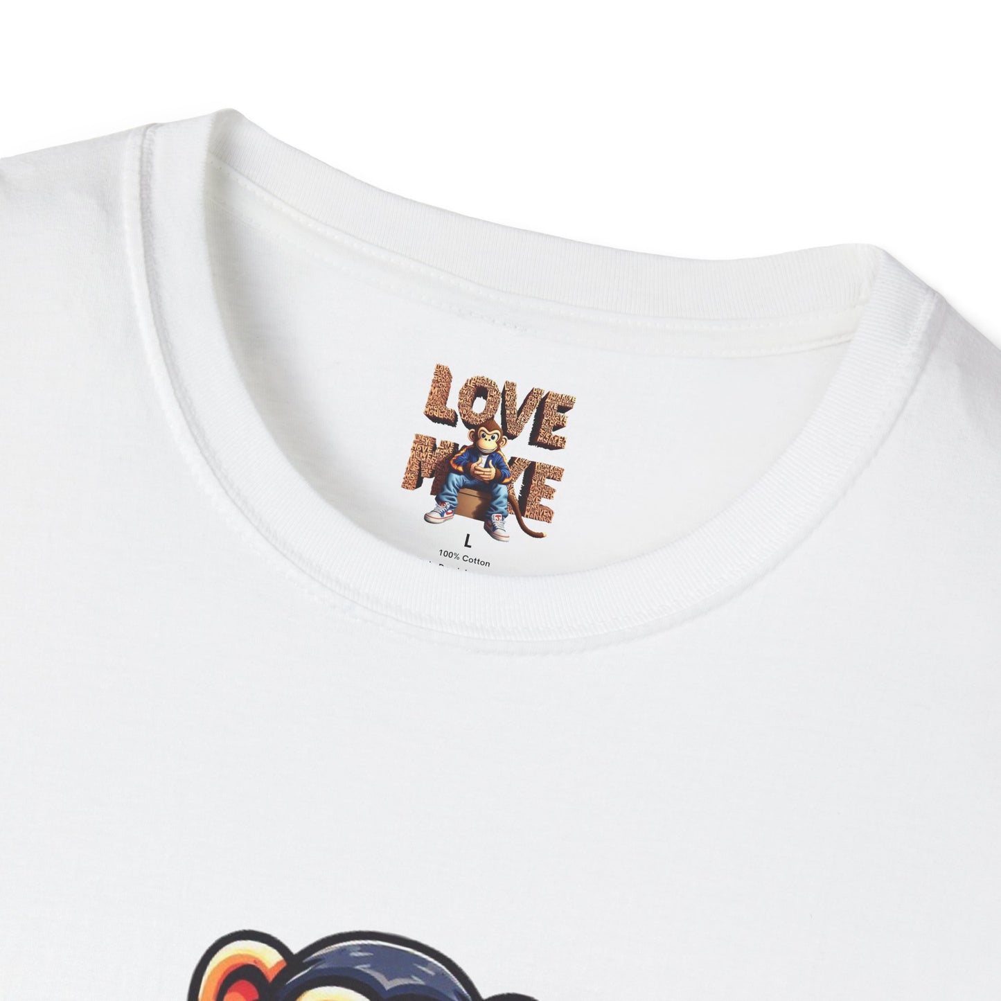 Love Monkey T-Shirt - Unique Designer Graphic Tee, Perfect Casual Wear, Ideal Designer Wear Gift