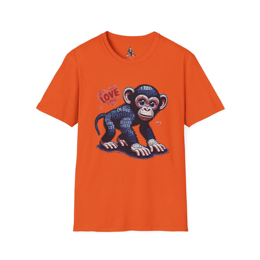 T-Shirt Love Monkey - Cool, Stylish & Trendy Unisex Softstyle Tee for Casual Wear, Perfect Gift for Friends and Family