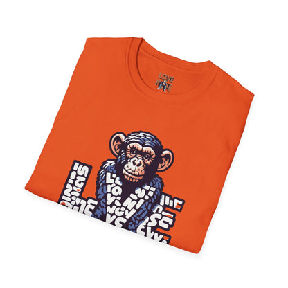 T-shirt Love Monkey Design, Cool & Stylish Tee, Perfect for Casual Wear and a Unique Gift for Friends and Family