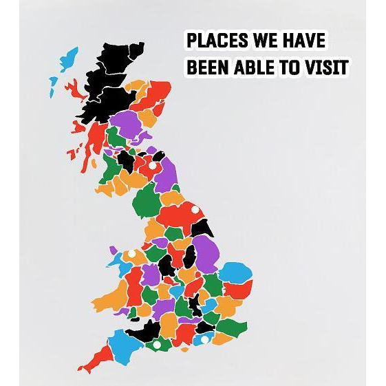 Visual UK map of your motorhome / camper travels , Motorhome Camper Decal Vinyl