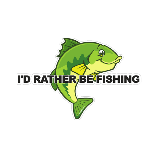 Id Rather be Fishing !! vinyl decal / sticker 12x8cm