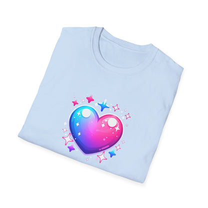 Love Heart T-Shirt, Stylish Unisex Love Symbol Top, Casual Wear for Date Night, Sweetheart Birthday Present