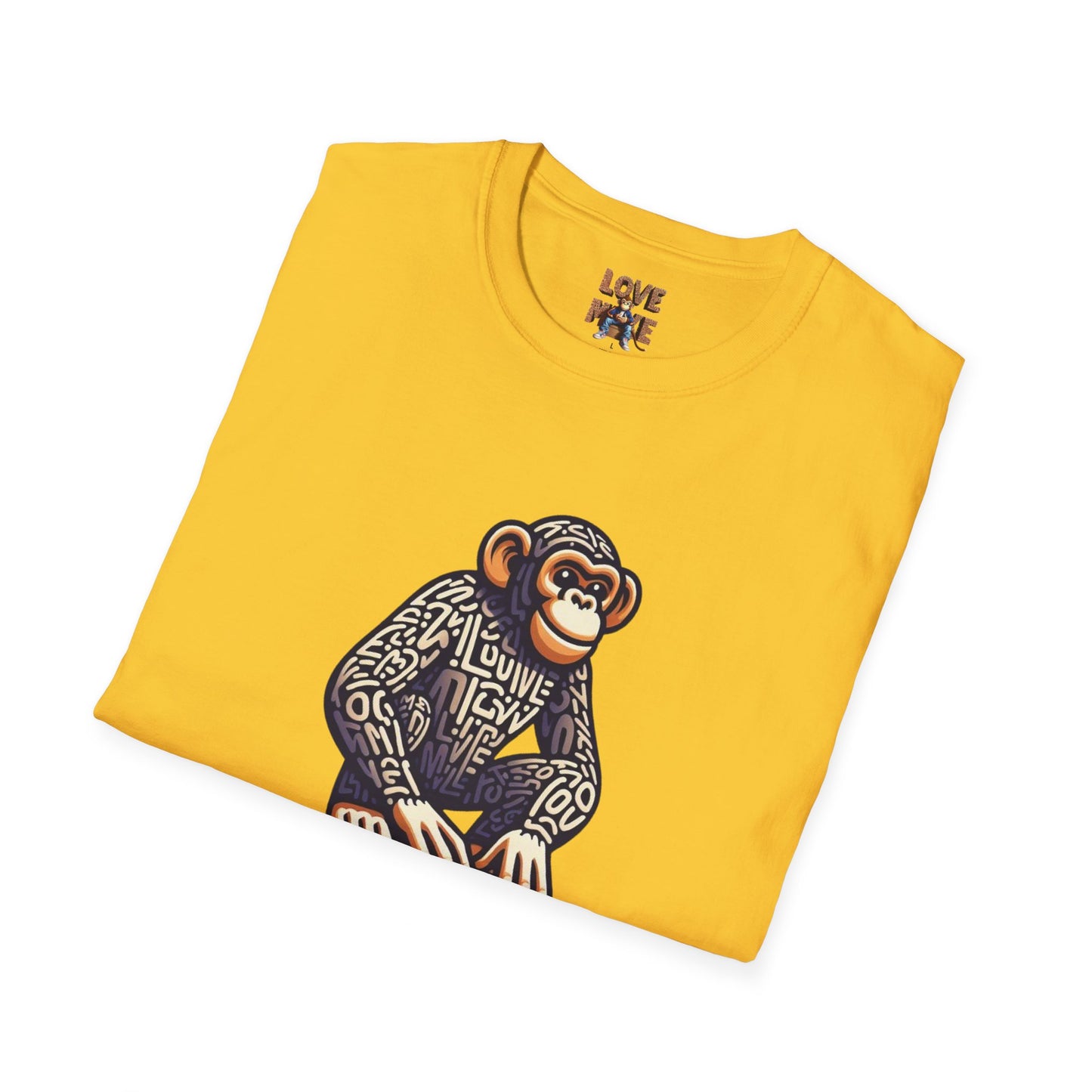 Love Monkey T-Shirt - Unique Designer Graphic Tee, Perfect Casual Wear, Ideal Designer Wear Gift