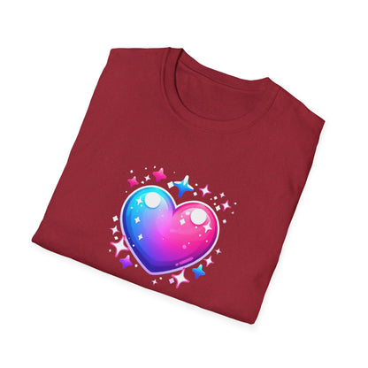 Love Heart T-Shirt, Stylish Unisex Love Symbol Top, Casual Wear for Date Night, Sweetheart Birthday Present