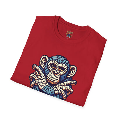 Love Monkey T-Shirt - Unique Designer Graphic Tee, Perfect Casual Wear, Ideal Designer Wear Gift