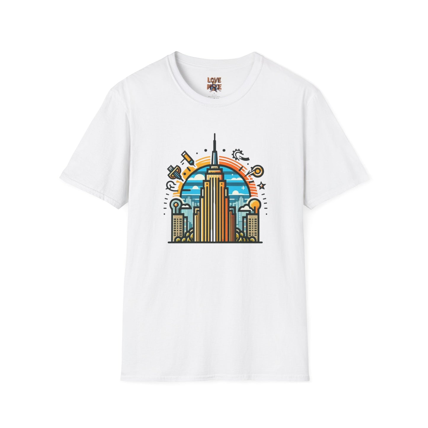 T Shirt Featuring Vintage Empire State Building Art, Retro New York City Tee for Travel Enthusiasts, Ideal Present