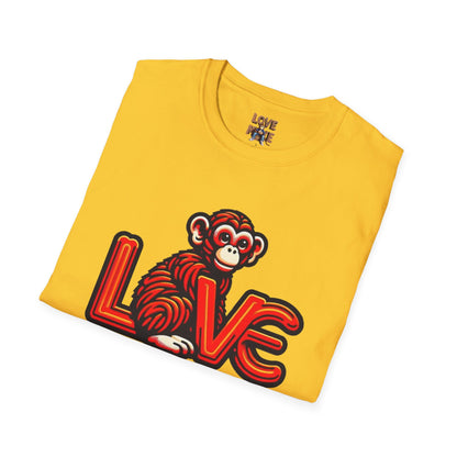 T-shirt Love Monkey Design - Cool, Stylish & Trendy - Perfect for Casual Wear - Unique Gift Idea