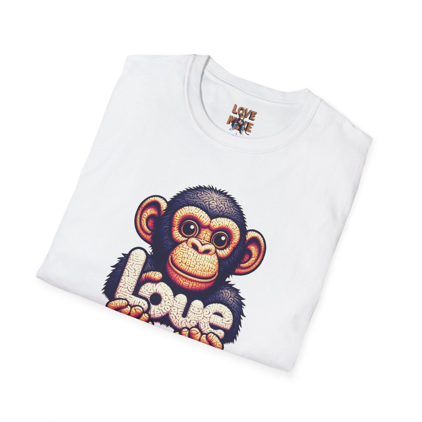 Love Monkey T-Shirt - Unique Designer Graphic Tee, Perfect Casual Wear, Ideal Designer Wear Gift