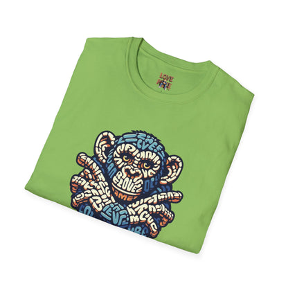 Love Monkey T-Shirt - Unique Designer Graphic Tee, Perfect Casual Wear, Ideal Designer Wear Gift