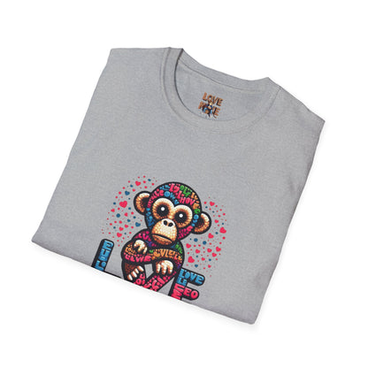 T-Shirt Love Monkey - Cool & Stylish Unisex Softstyle Tee for Casual Wear, Perfect Gift for Friends and Family