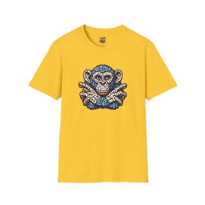 Love Monkey T-Shirt - Unique Designer Graphic Tee, Perfect Casual Wear, Ideal Designer Wear Gift