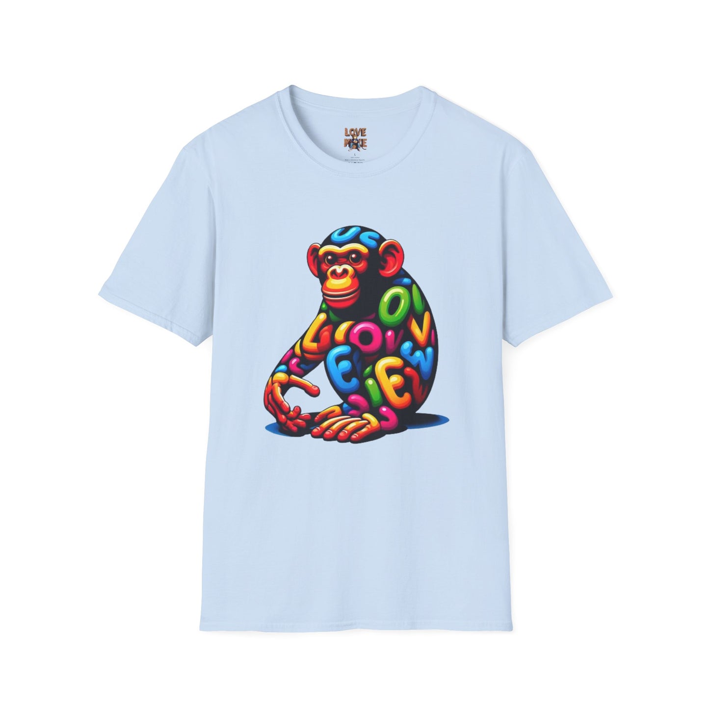 T-Shirt Love Monkey - Cool & Stylish Unisex Softstyle Tee for Casual Wear, Perfect Gift for Friends and Family