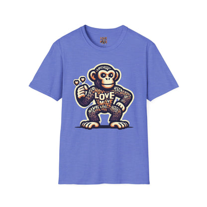 T-Shirt Love Monkey - Cool, Stylish & Trendy Unisex Softstyle Tee for Casual Wear, Perfect Gift for Friends and Family