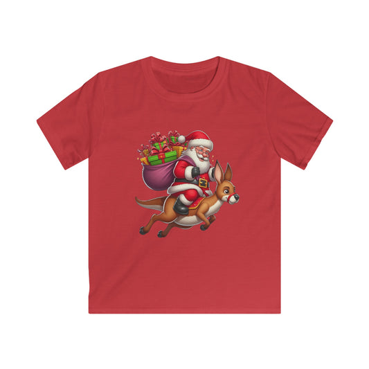 T Shirt - Quirky Santa Kangaroo Design, Comfy Xmas Tee, Seasonal Celebration Apparel, Great Present