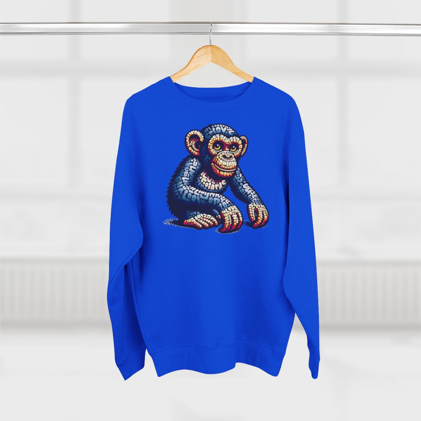 Love Monkey Sweatshirt, Unisex Premium Crewneck, Cosy Casual Wear for Him & Her, Ideal Anniversary or Birthday Gift