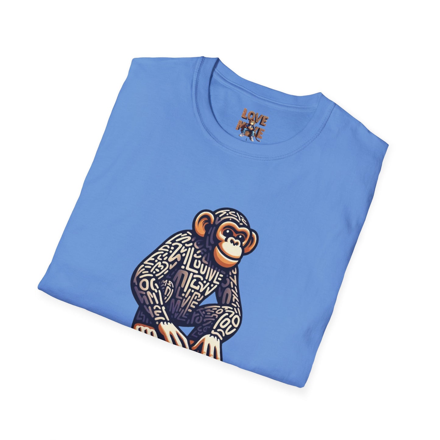 Love Monkey T-Shirt - Unique Designer Graphic Tee, Perfect Casual Wear, Ideal Designer Wear Gift