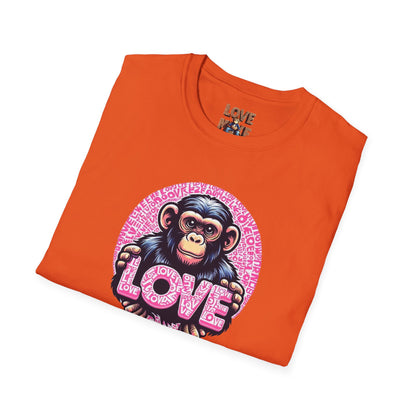 T Shirt with Unique Love Monkey Graphic, Stylish & Trendy, Ideal for Everyday Wear, Fun Gift Idea