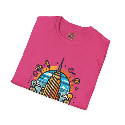 T Shirt Featuring Vintage Empire State Building Art, Retro New York City Tee for Travel Enthusiasts, Ideal Present