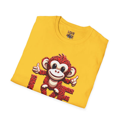 Cool Love Monkey T-Shirt - Stand Out in Style - Perfect for Casual Outfits - Awesome Gift Choice