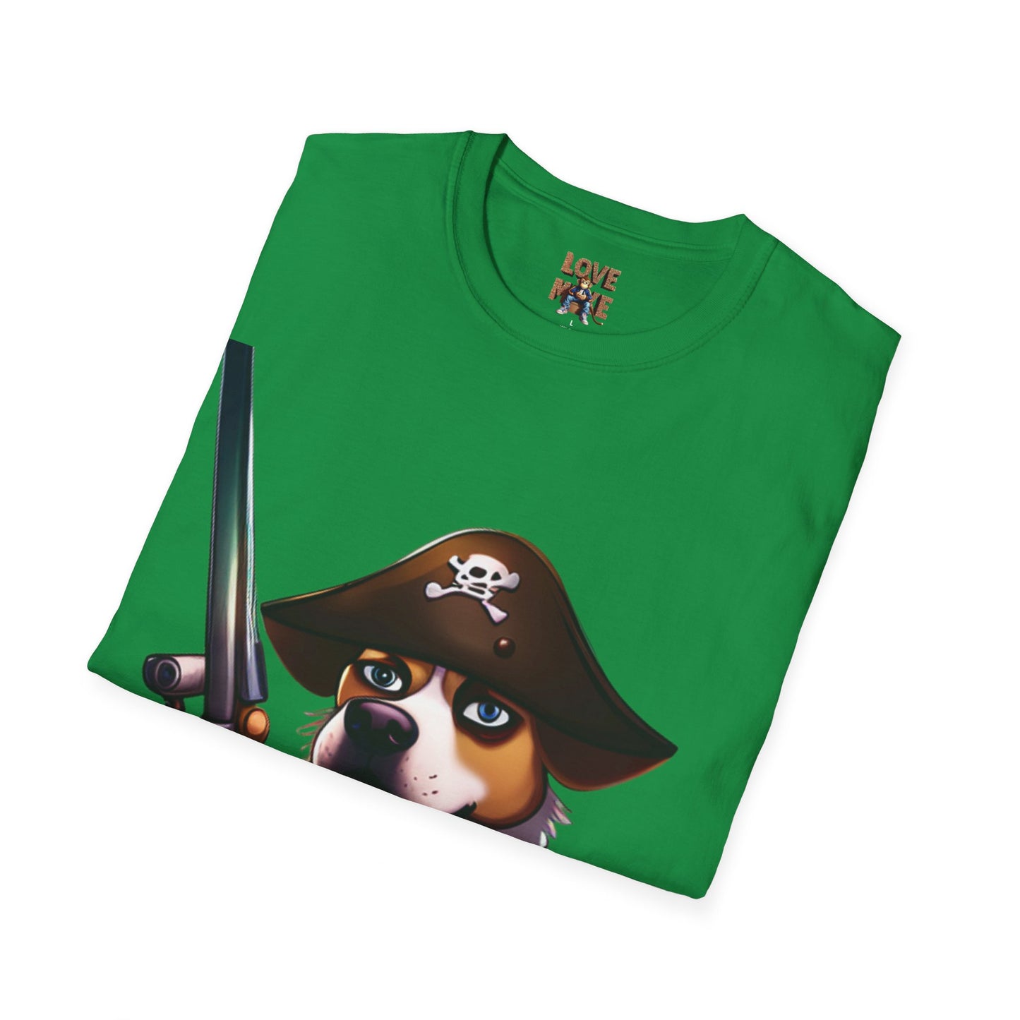 T Shirt - Dog Pirate Design, Fun and Unique Pet Lover Tee, Perfect for Themed Parties, Great Gift for Dog Owners