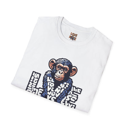 T-shirt Love Monkey Design, Cool & Stylish Tee, Perfect for Casual Wear and a Unique Gift for Friends and Family