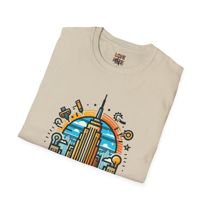 T Shirt Featuring Vintage Empire State Building Art, Retro New York City Tee for Travel Enthusiasts, Ideal Present