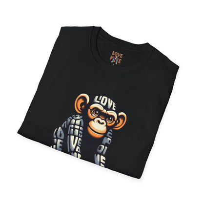 Designer Love Monkey T-Shirt - Cool Graphic Animal Top, Ideal for Casual Outfits, Designer Shirt