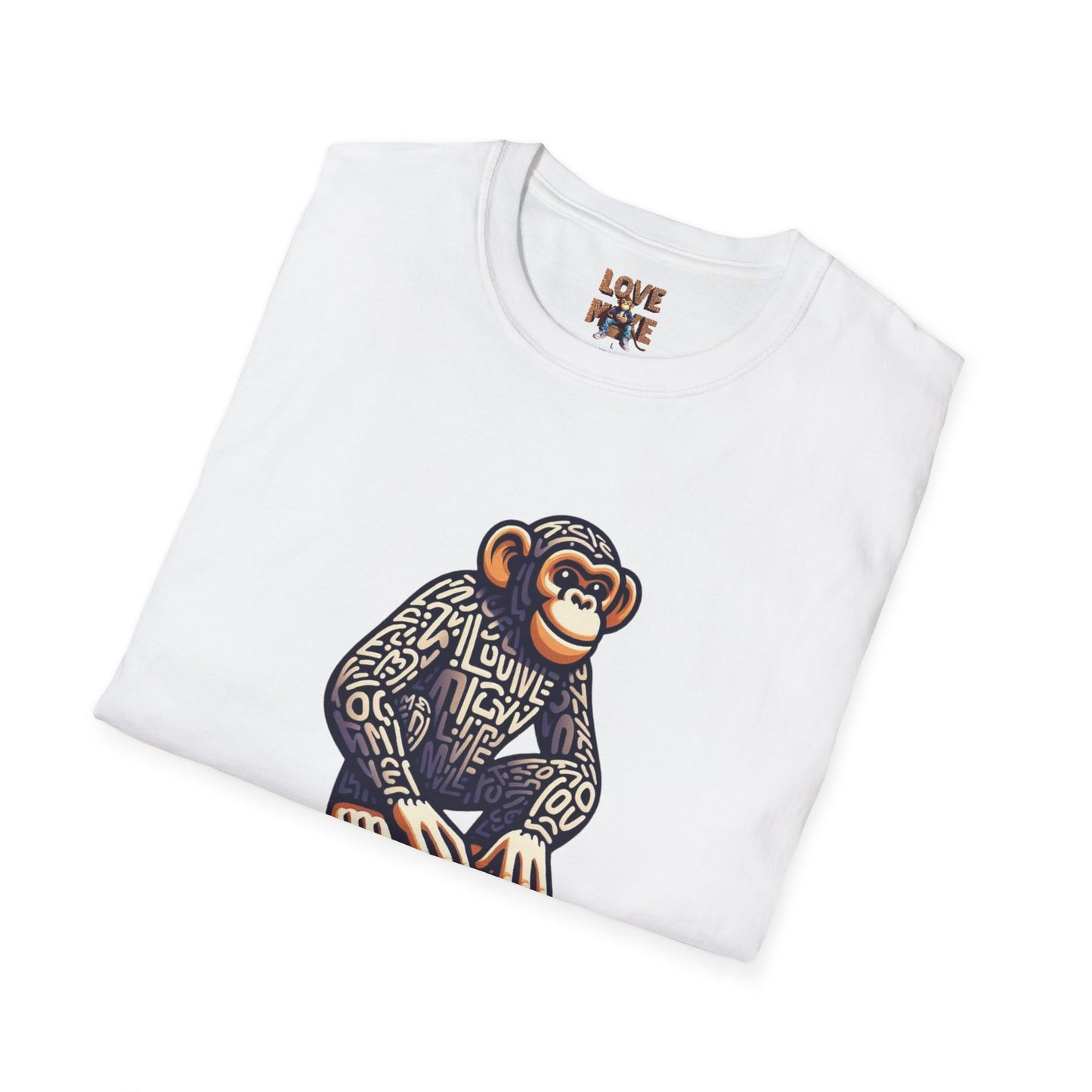 Love Monkey T-Shirt - Unique Designer Graphic Tee, Perfect Casual Wear, Ideal Designer Wear Gift