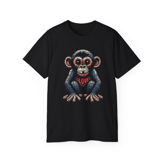 T-Shirt Love Monkey - Unisex Softstyle Casual Wear, Fashionable & Unique Gift for Friends, Family, Birthdays and More