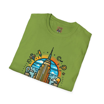 T Shirt Featuring Vintage Empire State Building Art, Retro New York City Tee for Travel Enthusiasts, Ideal Present