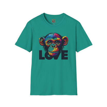 T-Shirt Love Monkey - Cool, Stylish & Trendy Unisex Softstyle Tee for Casual Wear, Perfect Gift for Friends and Family